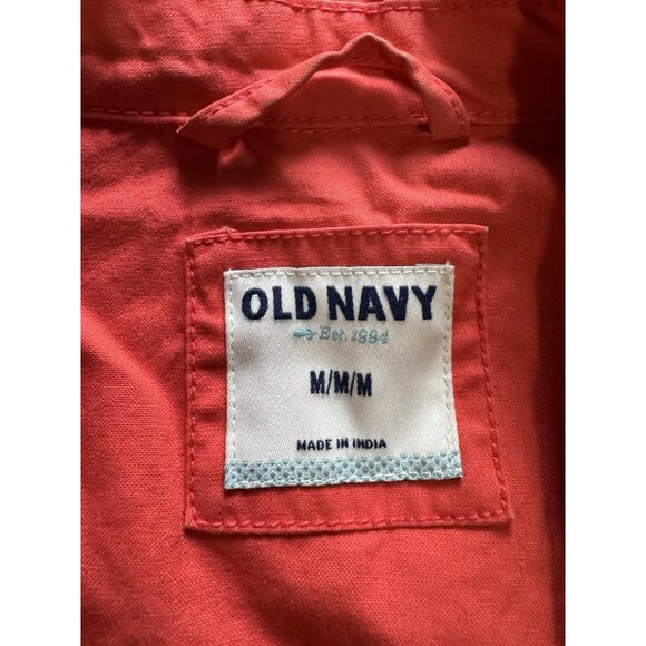 Old Navy Women Rebellion Red Size Medium Long Field Jacket Cotton Zip READ - Picture 3 of 15